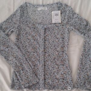 Abercrombie Kids Floral Long Sleeve Tee - Blue and Brown